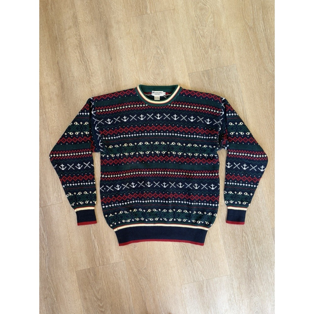 Vintage Abercrombie & Fitch 90s Y2K Fair isle Knit Sweater Size Large Academia
